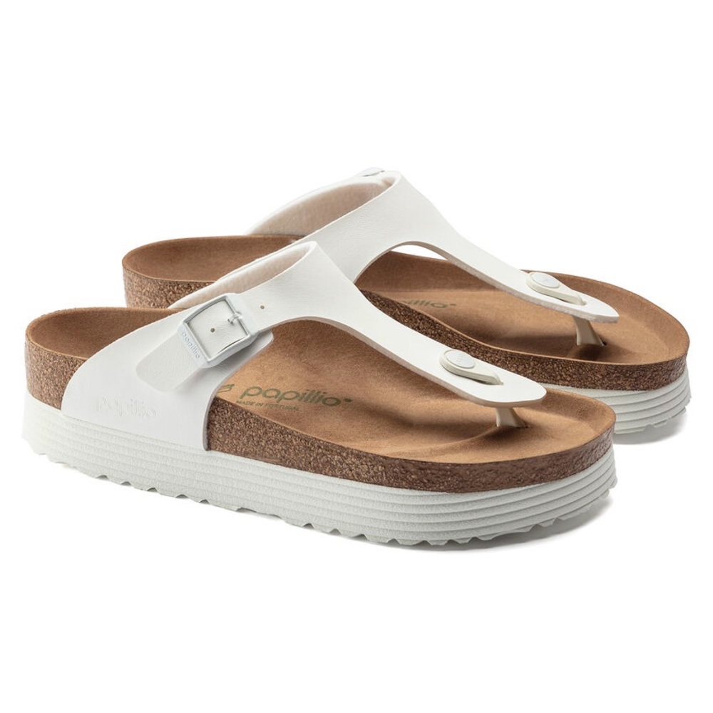 Birkenstock Gizeh Platform Birko-Flor White 38, 7.5